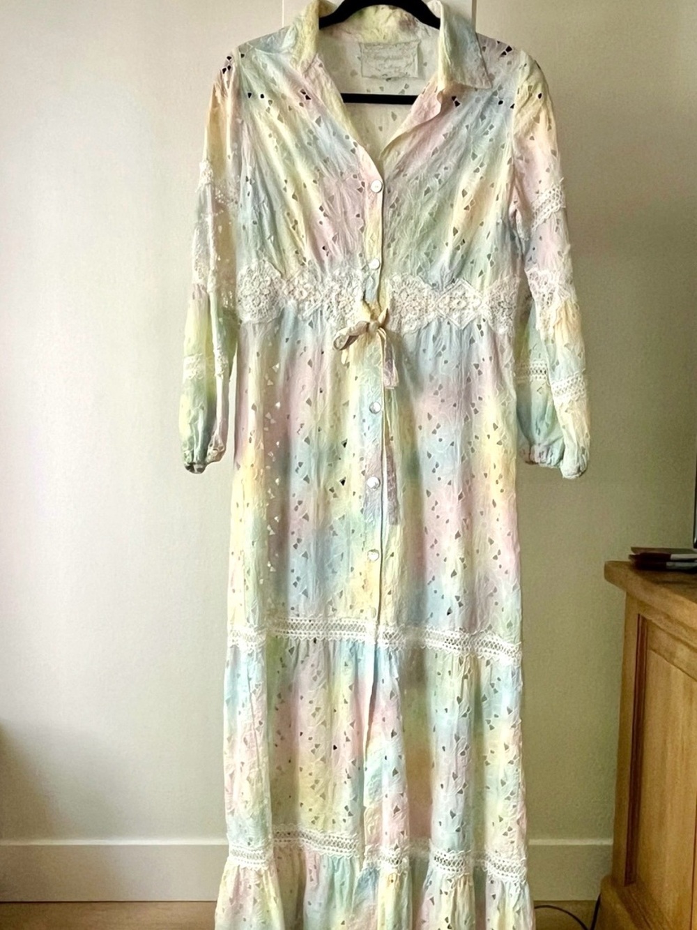 Temptation, Positano Tie-Dye Eyelet and Lace Maxi Dress - Picture 3 of 13